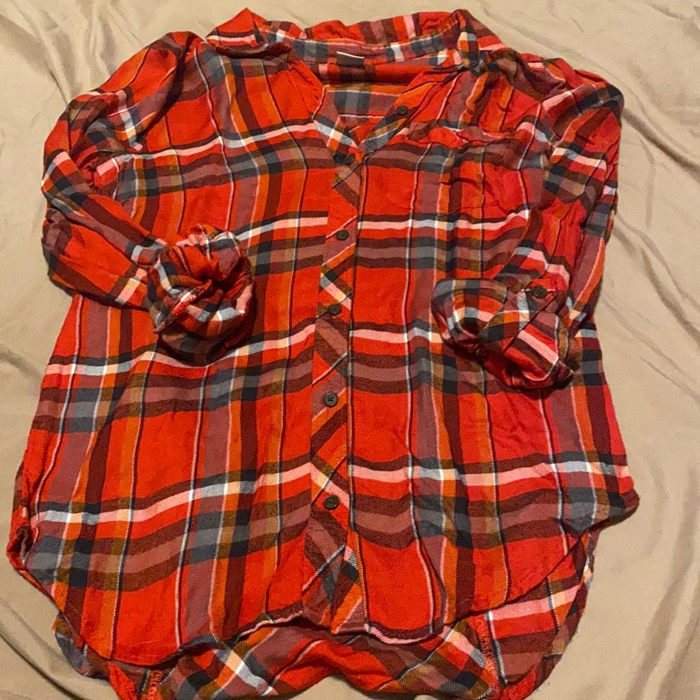 Lucky Brand Red Plaid Shirt XS
